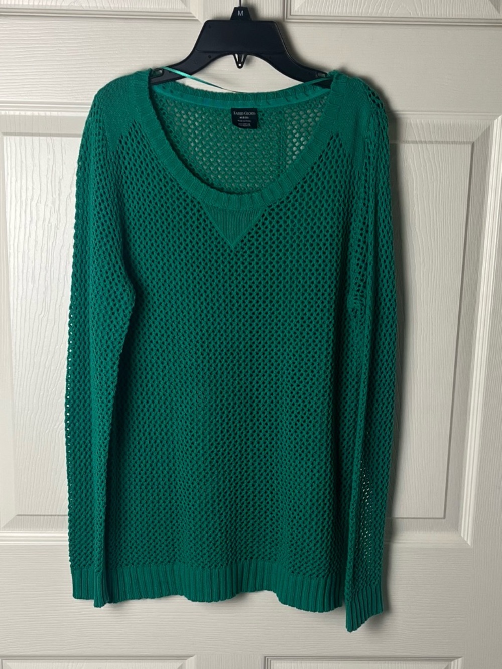 Green Open-Knit Sweater